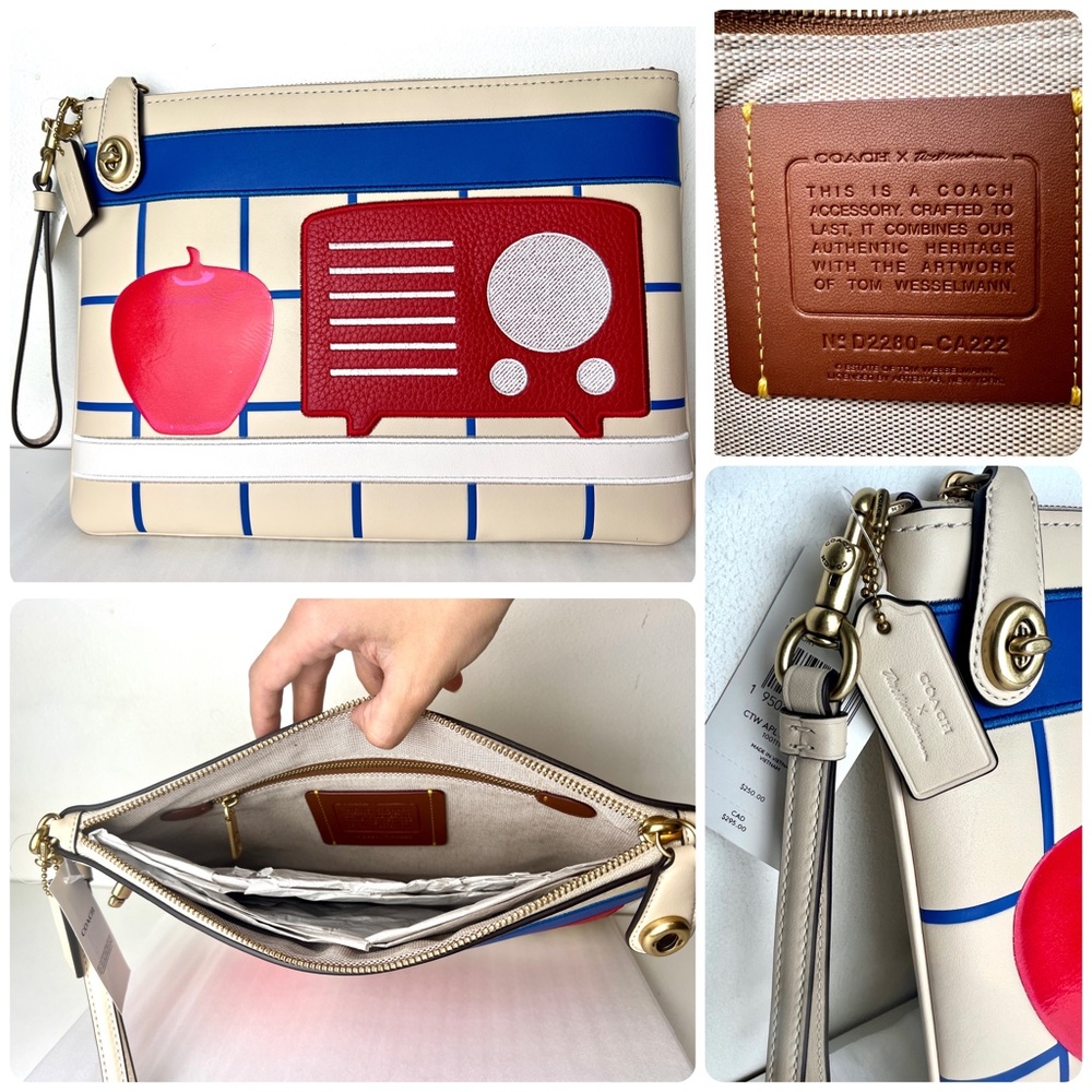 RARE COACH x Tom Wesselmann Large Turnlock Wristlet NWT Sold Out Retired